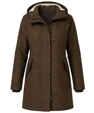 Amanda Rollins Law & Order S27 Kelli Giddish Brown Hooded Coat