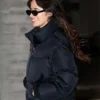 American Singer Camila Cabello Street Style Black Puffer Jacket