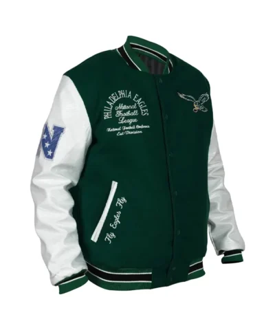 American Football Team Philadelphia Eagles Green And White Bomber Jacket Shop Now