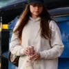 Ana de Armas Heading to Workout Fleece White Hoodie