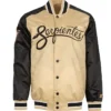 Arizona Diamondbacks Black and Sand Varsity Satin Jacket