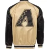 Arizona Diamondbacks Full-Snap Black and Sand Varsity Satin Jacket
