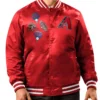 Arizona Diamondbacks Patches Red Satin Jacket