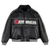 Avirex Basketball Black Bomber Leather Jacket