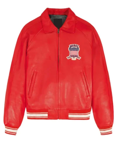 Avirex Red Leather Varsity Jacket