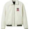 Avirex White Leather Varsity Jacket