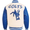 Baltimore Colts Retro Classics Rib Eggshell Royal Full-Zip Varsity Jacket