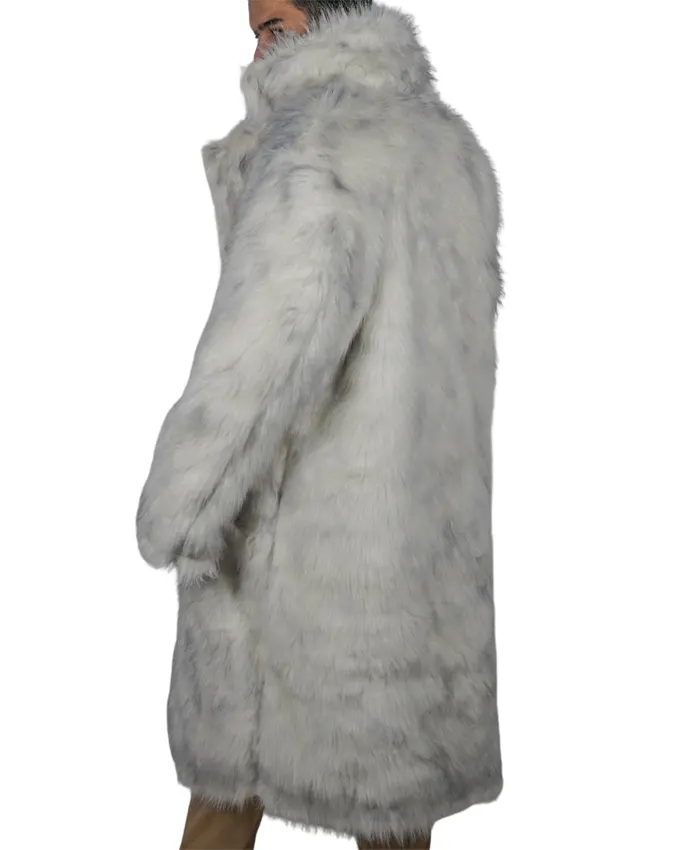 Barbie 2023 Ryan Gosling White Fur Trench Coat