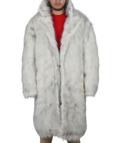 Barbie 2023 Ryan Gosling Ken White Fur Trench Coat