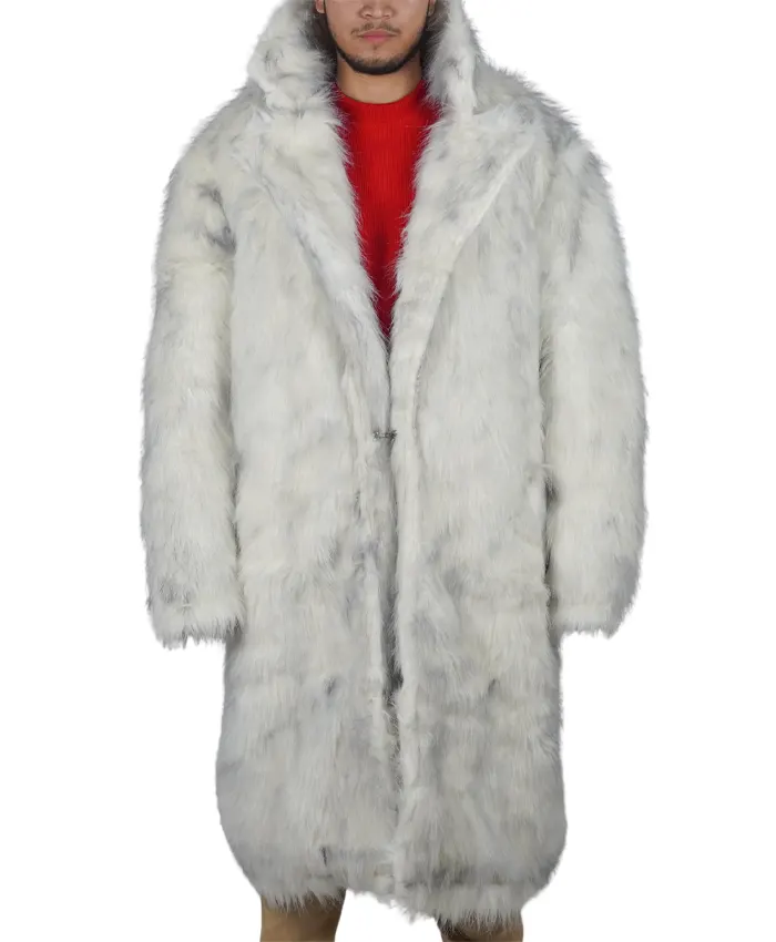 Barbie 2023 Ryan Gosling Ken White Fur Trench Coat
