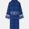 Baroque Print Belt Versace Navy Bathrobe