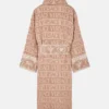 Baroque Printed Beige Versace Belt Bathrobe For Unisex