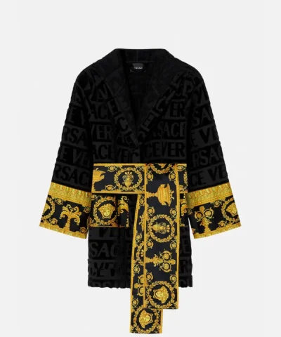 Baroque Short Versace Robe Black