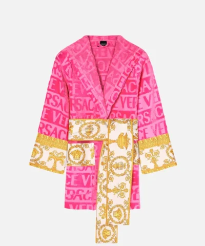 Baroque Short Versace Robe Pink