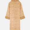 Beige Versace Allover Fur Robe