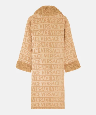 Beige Versace Allover Fur Robe