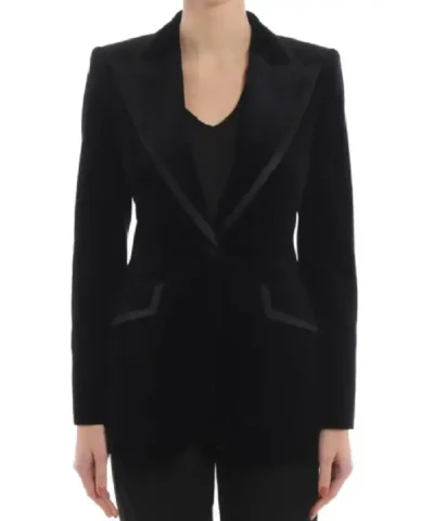 Besson Emily In Paris S05 Black Velvet Blazer