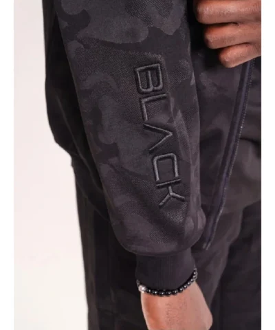 Black Camo Luxe Bomber Jacket