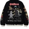 Black Godzilla Embroidered Bomber Jacket