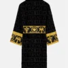 Black Versace Bath Robe For Unisex