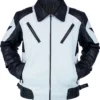 Black and White Moto Leather Jacket