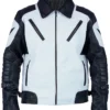 Black and White Moto Leather Jacket
