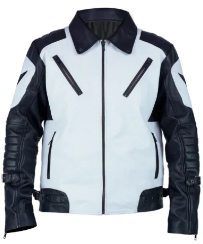 Black and White Moto Leather Jacket
