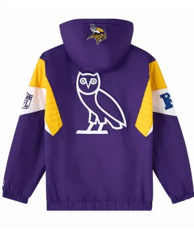 Breakaway OVO Minnesota Vikings Half-Zip Purple Pullover Hooded Jacket