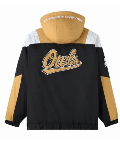 Breakaway OVO Owls Half-Zip Black Pullover Hooded Jacket