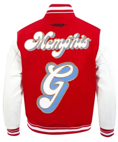Buy Memphis Grizzlies 2024/25 City Edition Chenille Red Varsity Jacket On Sale
