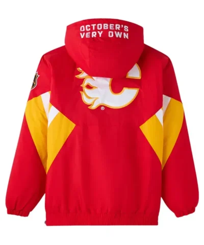 Calgary Flames OVO Hooded Half-Zip Red Jacket