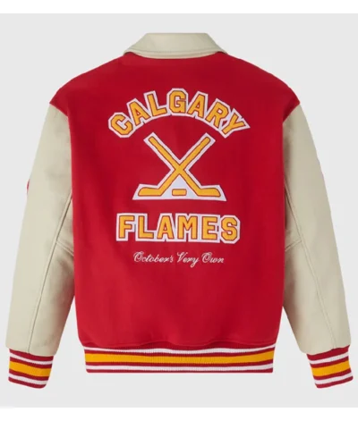 Calgary Flames WoolLeather Varsity Jacket