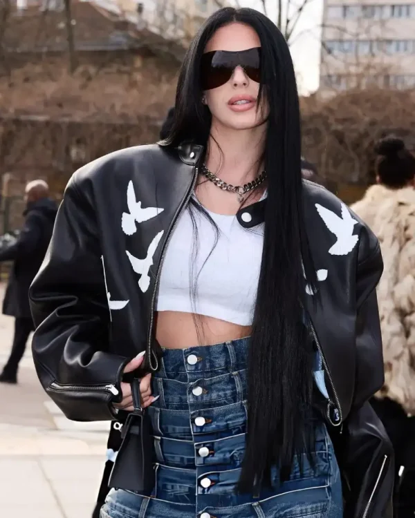 Paris Fashion Week Camilla Araujo Leather Jacket