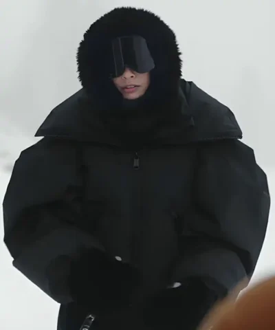 Camille Razat Emily In Paris Black Padded Jacket