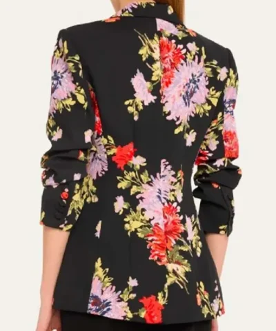 Carrie Preston Elsbeth S01 Black Floral Printed Blazer