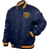 Chicago Bears Double Down Navy Blue Bomber Varsity Jacket