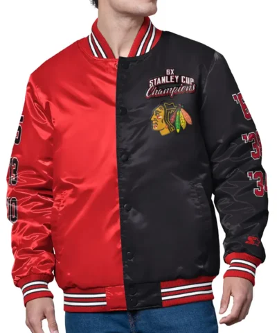 Chicago Blackhawks 6X Stanley Cup Champs Varsity Jacket