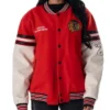 Chicago Blackhawks Drop Shoulder Varsity Jacket Woman