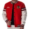 Chicago Blackhawks Drop Shoulder Varsity Jacket Man