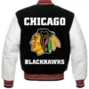 Chicago Blackhawks Styles Varsity Bomber Jacket Style 2 Back