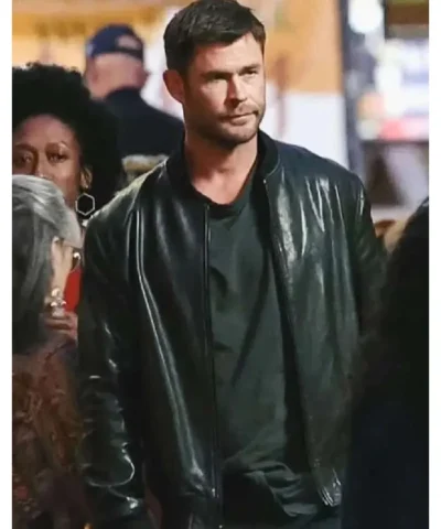 Chris Hemsworth Crime 101 Black Leather Jacket