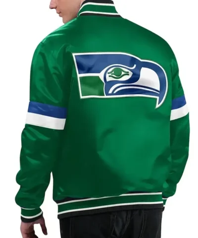 Classics Seattle Seahawks Gridiron Home Game Green Satin Jacket
