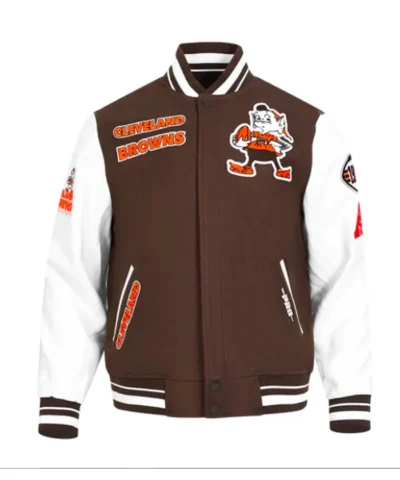 Cleveland Browns Classics Rib Retro Varsity Jacket Style 2