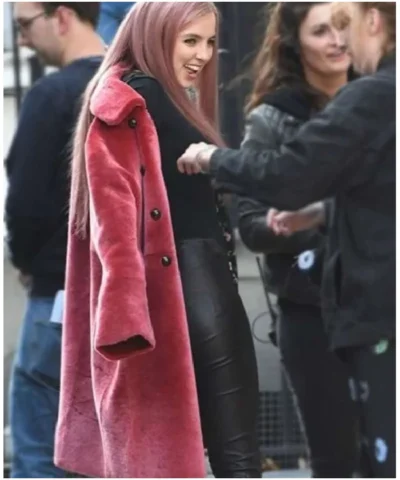 Comer Killing Eve Villanelle Pink Long Fur Coat