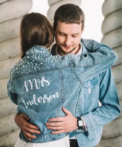 Couple Hands Printed Jean Jackets