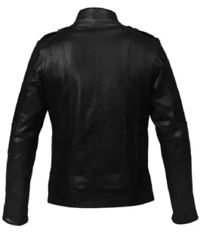 Alternative view of Valentine Couple Heart Printed Black Leather Jacket