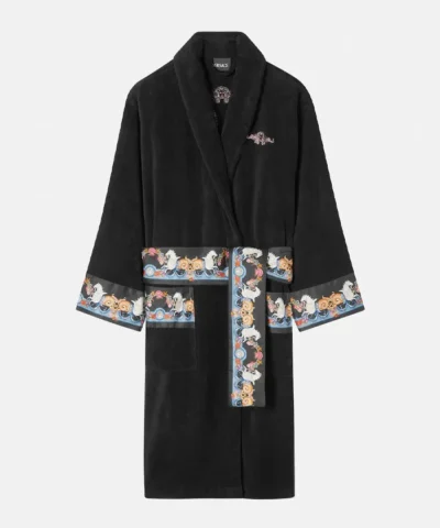 Crystal Embroidered Coral Theatre Versace Robe