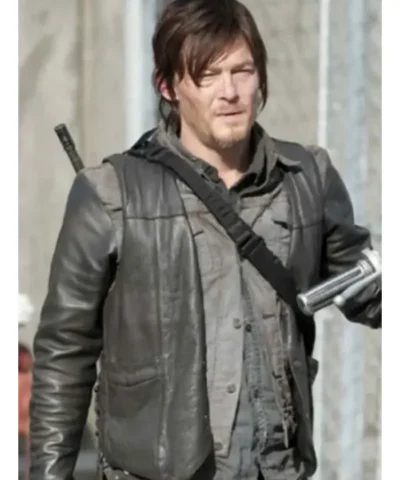 The Walking Dead Norman Reedus Black Leather Vest