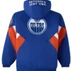 Edmonton Oilers OVO Hooded Half-Zip Royal Jacket