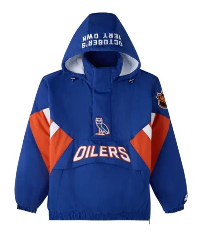 Edmonton Oilers OVO Royal Hooded Jacket